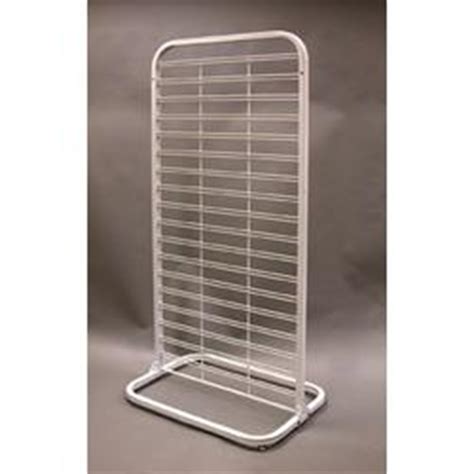 Simply release the two pin locks, fold the grid panels and removing the legs. Mobile Display Rack