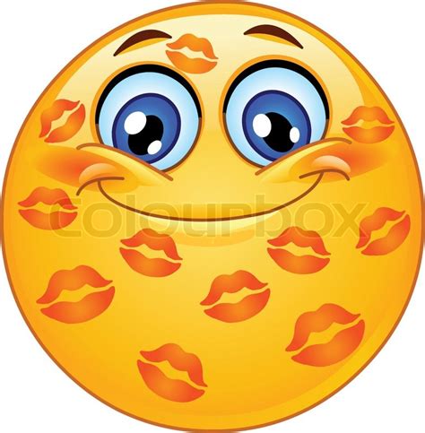 Emoticon With Many Kisses Stock Vector Colourbox