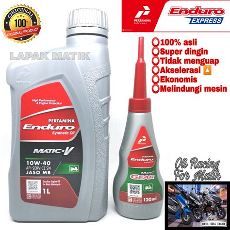 Oli Racing Matik ENDURO MATIC V 1L oli motor Pertamina SETARA MOTUL