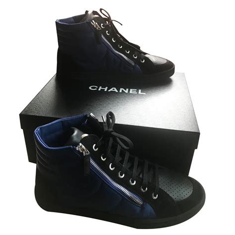Chanel Sneakers Blue Leather Ref 71374 Joli Closet