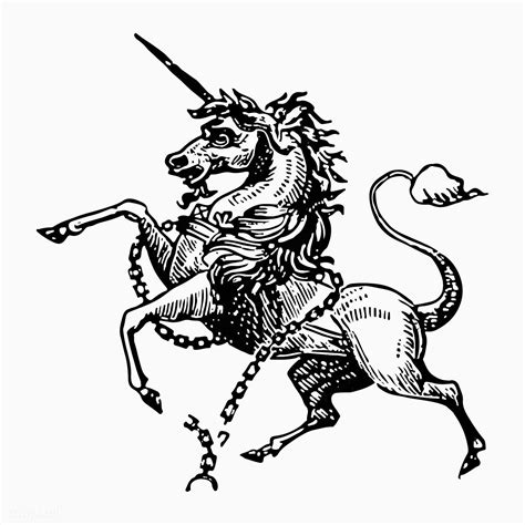 Vintage Victorian Style Unicorn Engraving Vector Free Image By