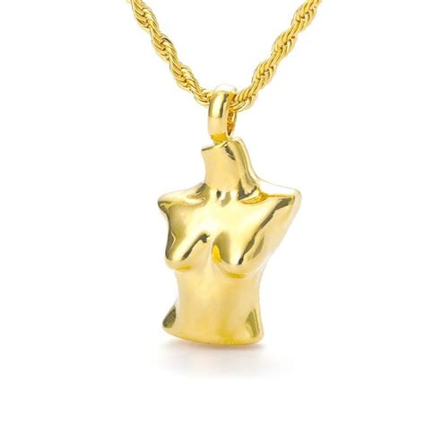 Gold Female Body Necklace Nude Female Pendent Charm Necklace Etsy