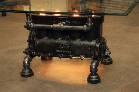 Steampunk Industrial Antique Model T Engine Block Coffee Table