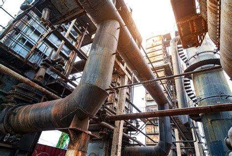 Abandoned Factory And Steam Pipeline Stock Image Image Of Heavy