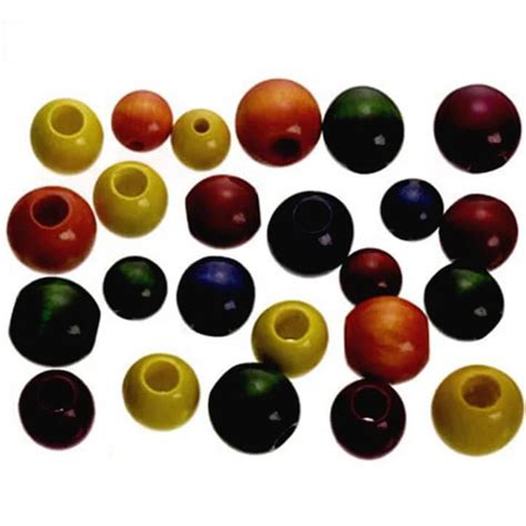 Large Wood Beads Assorted Colors Round Assorted Sizes Creative Minds
