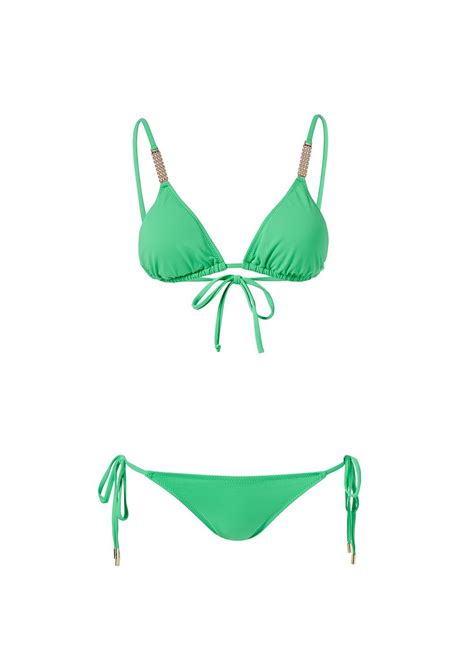 Melissa Odabash Maldives Green Chain Trim Triangle Bikini Official Website