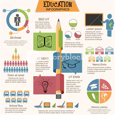 Big Set Of Education Infographic Elements With Creative Statistical Graphs Royalty Free Stock