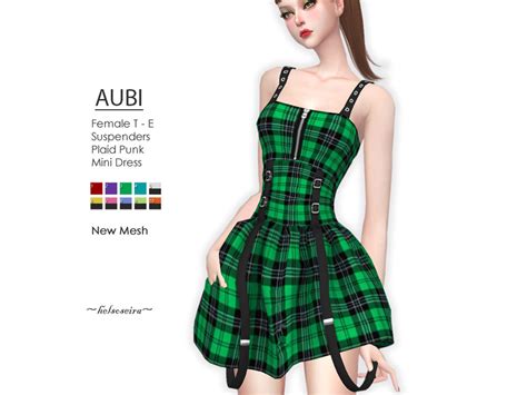 Aubi Plaid Punk Mini Dress By Helsoseira At Tsr Sims 4 Updates