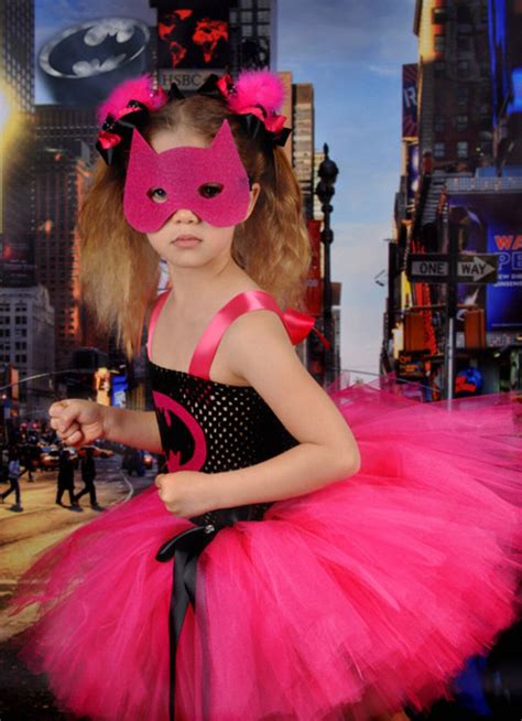 Batman Superhero Girly Costume Black And Pink Etsy