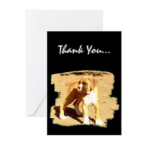 Thank You Boxer Puppy Greeting Cards Pk Of 10 By Ritmoboxerdesigns