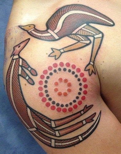 Kangaroo Aboriginal Tattoos On Shoulder Aboriginal Tattoo Tattoos