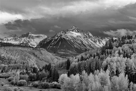 Mount Sneffles With Snow In Fall Black And White Photo Print Photos