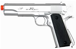Double Eagle 1911A1 Military Spring Heavyweight Airsoft Pistol Silver