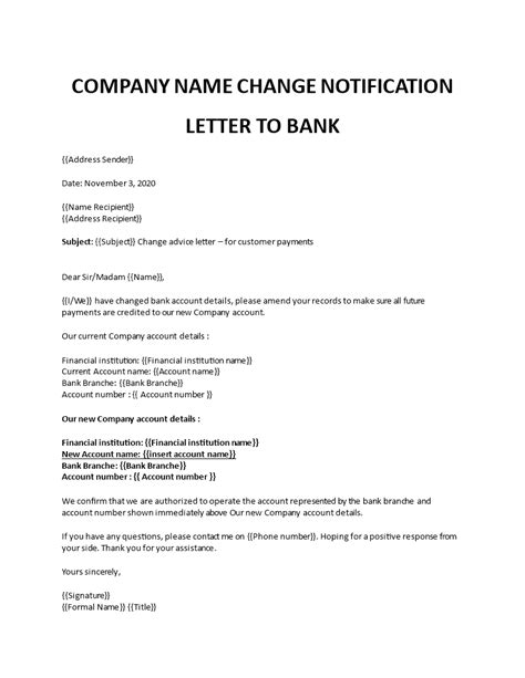 Business Bank Account Change Letter Bank Letters Make The Recipient