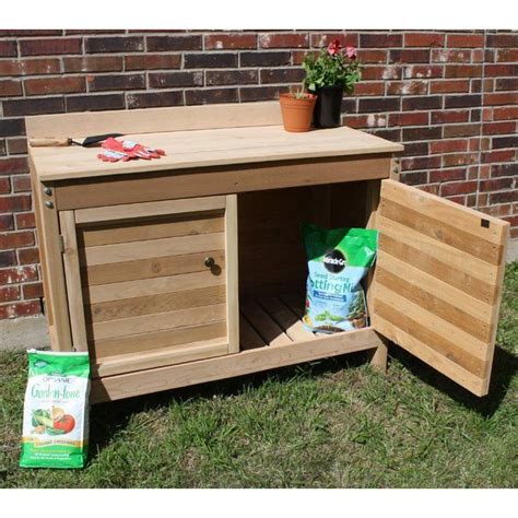 The best part about making a diy potting bench is that you get to customize the design to suit your style and gardening needs. Premier Cedar Potting Bench in 2020 | Potting bench, Wood ...