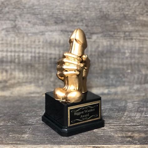 Funny Golf Trophy Wanker Award Most Strokes Award Golden Penis Etsy