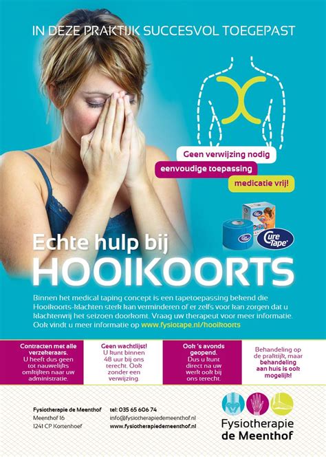 En ik kan jullie vertellen: Hooikoorts behandeling met tape - Fysiotherapie de Meenthof