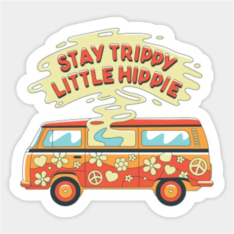 Hippie Van Fun Vintage And Retro Style Hippie Van Sticker Teepublic