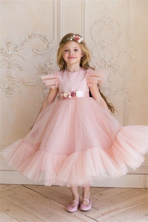 Flower Girl Dress Boho Flower Girl Dress Tulle Flower Girl Etsy