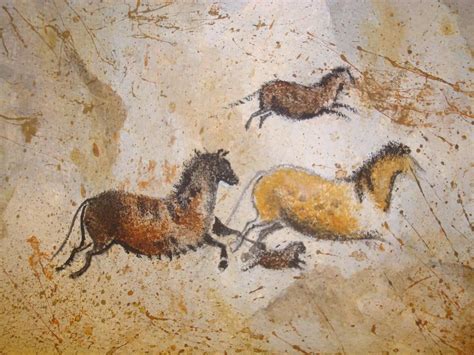 Horses Running Prehistoric Painting Stone Age Cave Paintings Cave