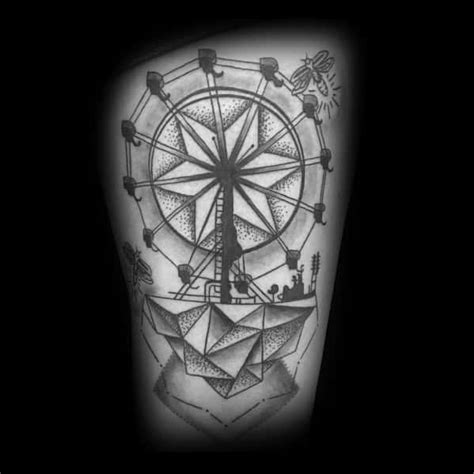 50 Ferris Wheel Tattoo Ideas For Men Amusement Ride Designs