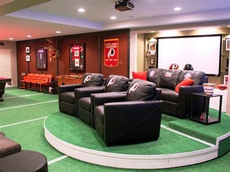 Sports Themed Man Cave Ideas Woman Cave Home Theater Setup Best Man