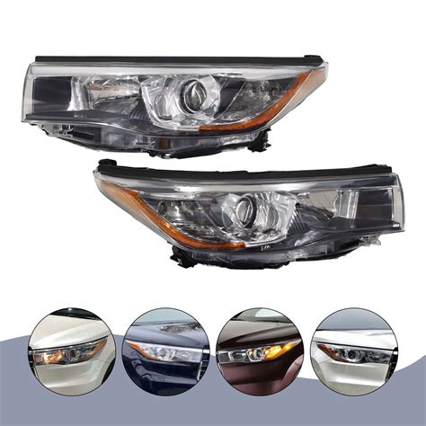 Pair Headlights For Toyota Highlander Left Right Halogen