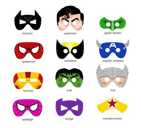 Superhero cutout decorations save the day when used for birthday party decorations and classroom walls or bulletin boards. 9 Best Images of Printable Superhero Mask Cutouts - Super Hero Mask Template Printable, Batman ...