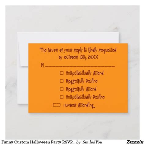 Funny Custom Halloween Party Rsvp Invitation Card Invitation Cards