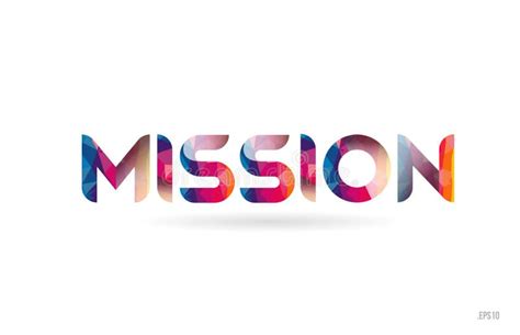 Mission Colored Rainbow Word Text Suitable For Logo Design Stock Vector