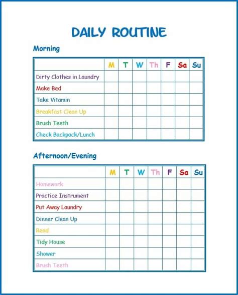 You can log name, date, job description, time started, time ended, initials, employee signature and more. Use This Free Kids Daily Routine Printable to Develop Good Habits