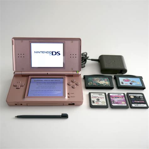 Nintendo Ds Lite Metal Rose Crimson W Games And Charger Works Colossal