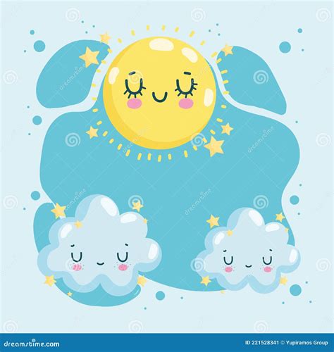 Sol Lindo Y Nubes Ilustración Del Vector Ilustración De Nube 221528341