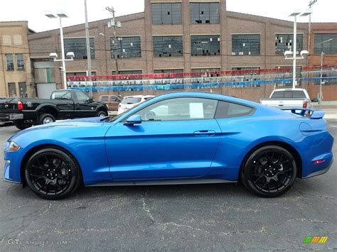 Velocity Blue 2019 Ford Mustang Ecoboost Fastback Exterior Photo