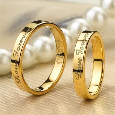 18k Golden Filled Tungsten Lover Rings For Couplesprice For A Pair