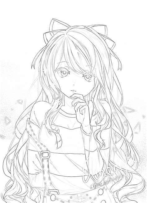 Kawaii Anime Girl Coloring Page Mimi Panda