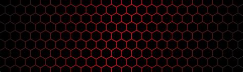 Dark Modern Technology Header With Red Hexagon Mesh Abstract Metal