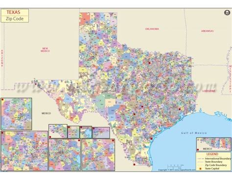 Buy Texas Zip Code Map From On Zip Code Map Map Map Coordinates