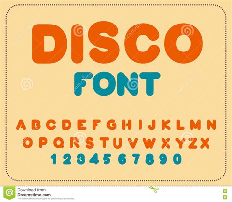 Disco Font Retro Alphabet Vintage Rounded Alphabet Letters Fr Stock