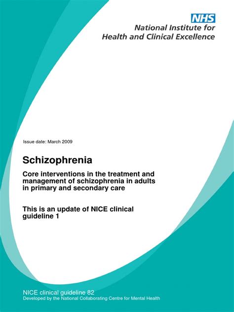 Nice Guidelines For Schizophrenia Antipsychotic Schizophrenia