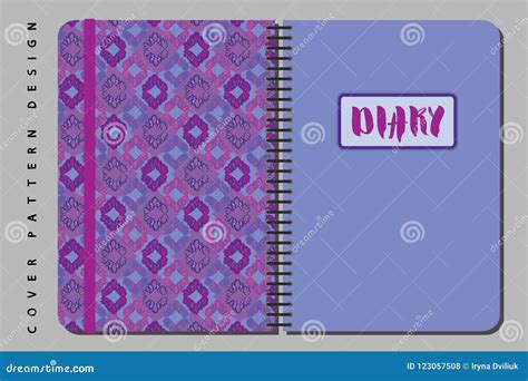 Notebook And Diary Cover Design For Print With Seamless Pattern