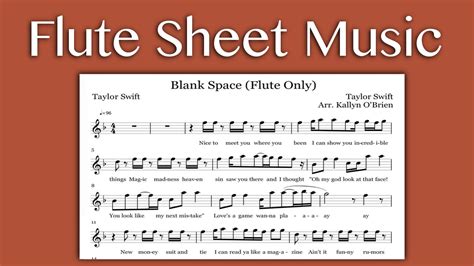 Blank Space Taylor Swift Flute Sheet Music Youtube