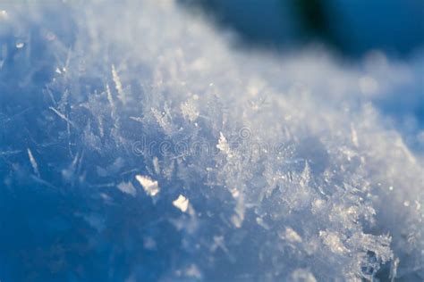 Close Up Of Snow Crystals Stock Photo Image Of Bright 48465394