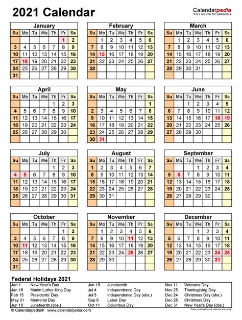 2021 Calendar Free Printable Word Templates Calendarpedia
