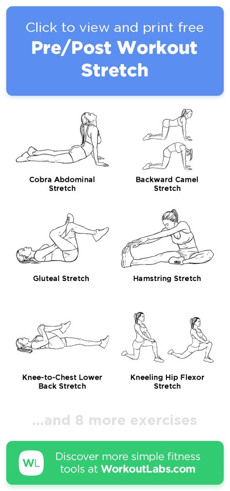 Pre Post Workout Stretch Click To View And Print This Illustrated Exercise Plan Created