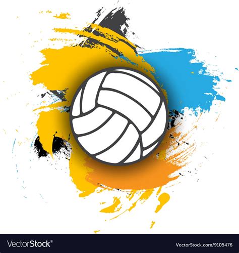 Volleyball Logo On Background Multi Royalty Free Vector