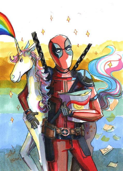 Deadpool And Unicorn By Lizlemay On Deviantart