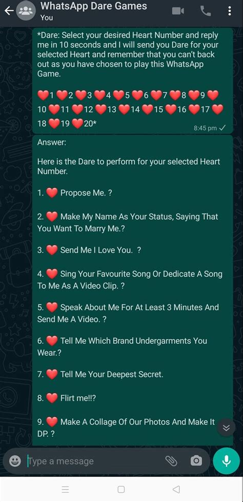 100 Whatsapp Dare Games For Couples And Friends [2021]