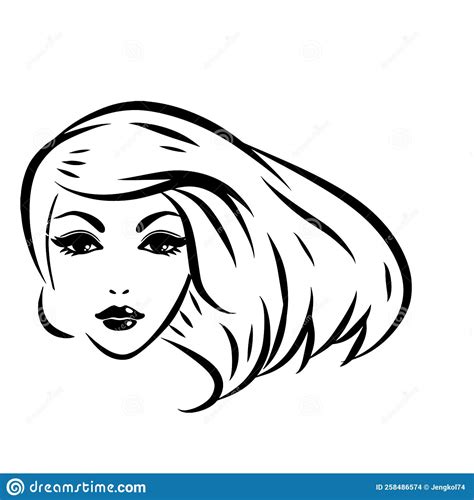 Stylized Beautiful Woman S Face With Long Hair Silhouette Women S Hair