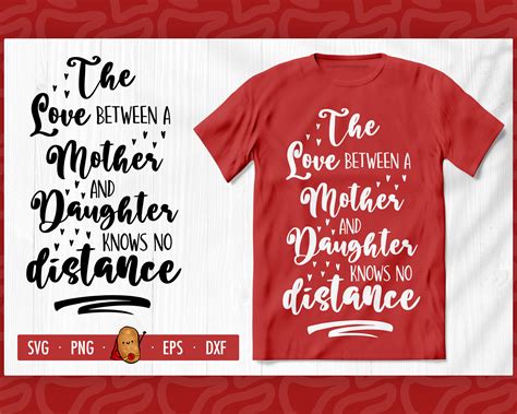 The Love Between Mother And Daughter Knows No Distance Svg Cut Etsy